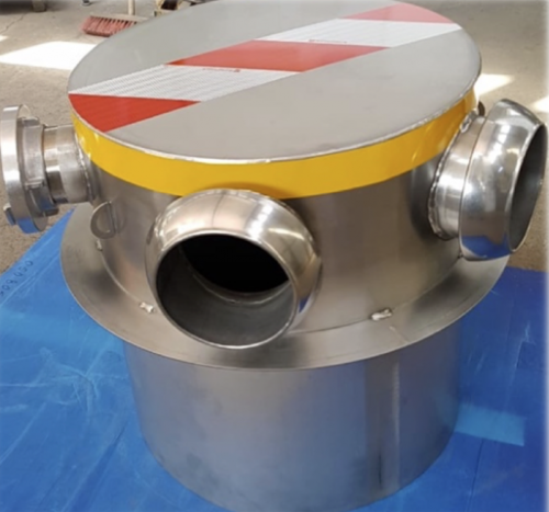 Schacht-Einlauf-Tonne Industrie THW Modell: WP2 (FF-AA) Storz- Kupplungen